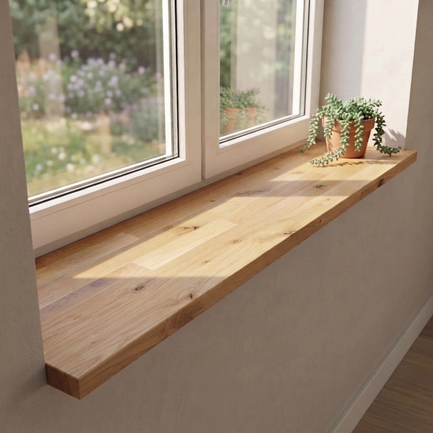 Fensterbank Holz - Wildeiche natur, keilgezinkt - nach Maß