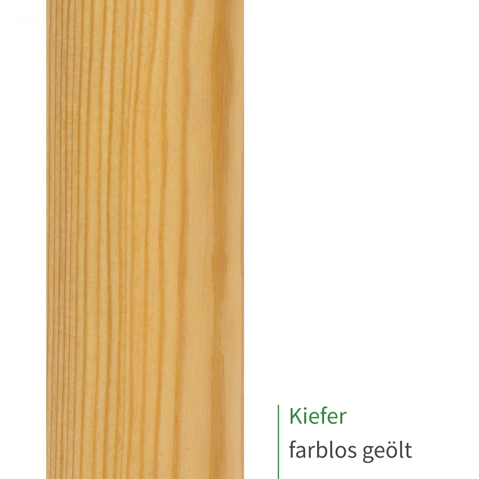 Handlauf Kiefer farblos geölt, Oberflächenmuster: Ausschnitt eines Holzhandlaufs mit gelblicher, gestreifter Maserung