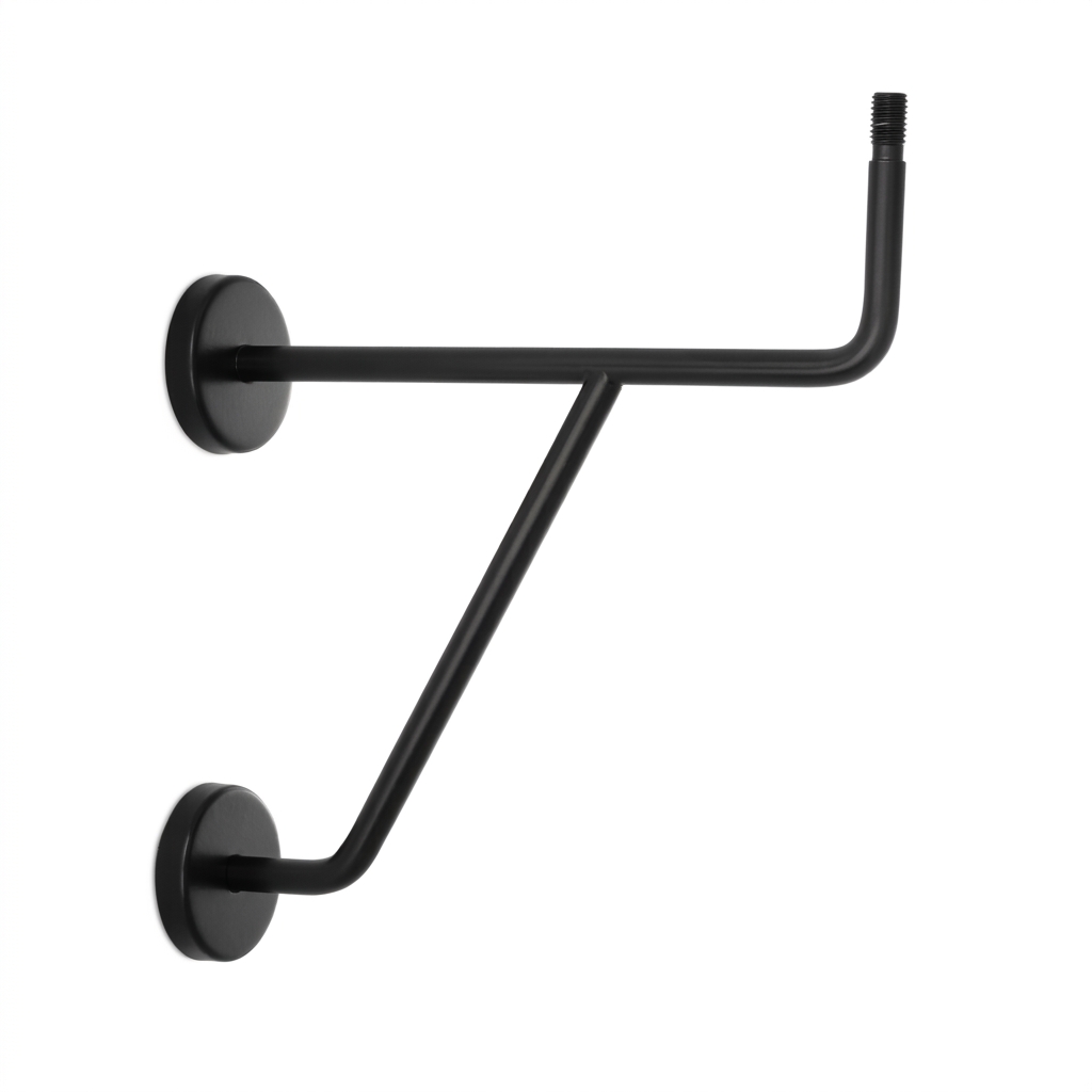 Handlaufhalter Edelstahl Modell 11 schwarz, Ballett-Stangenhalter, für Holzhandlauf