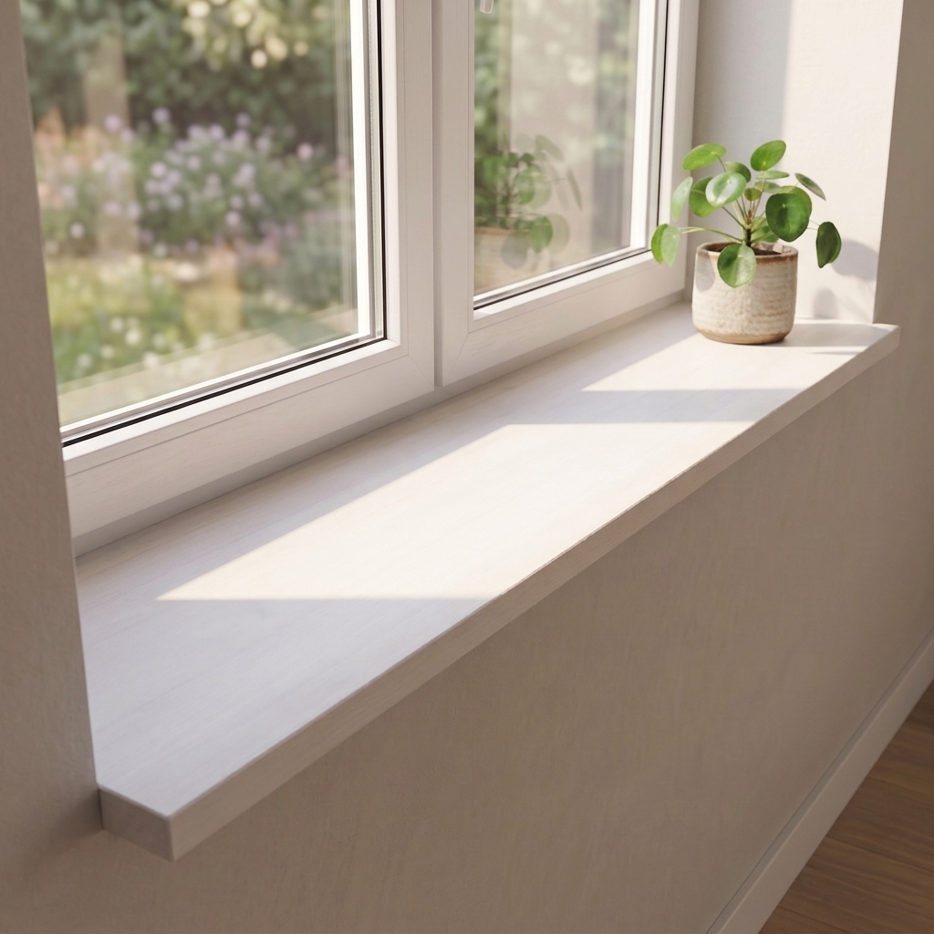 Fensterbank Holz - Buche weiß gebeizt - nach Maß