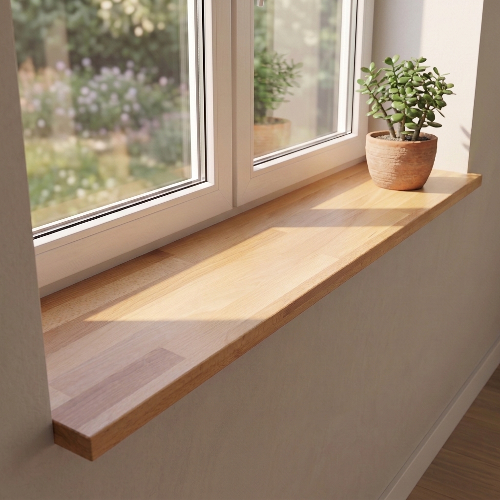 Fensterbank Holz - Eiche natur, keilgezinkt - nach Maß