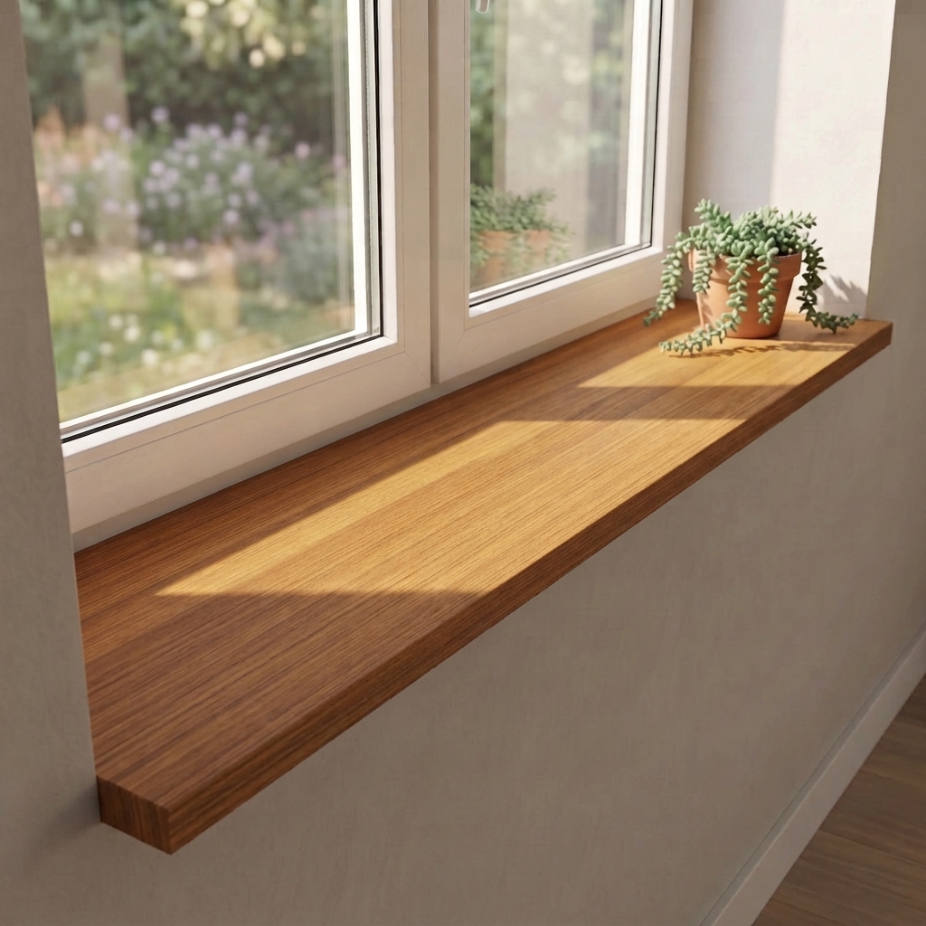 Fensterbank kunststoffbeschichtet Holzoptik (Eiche)